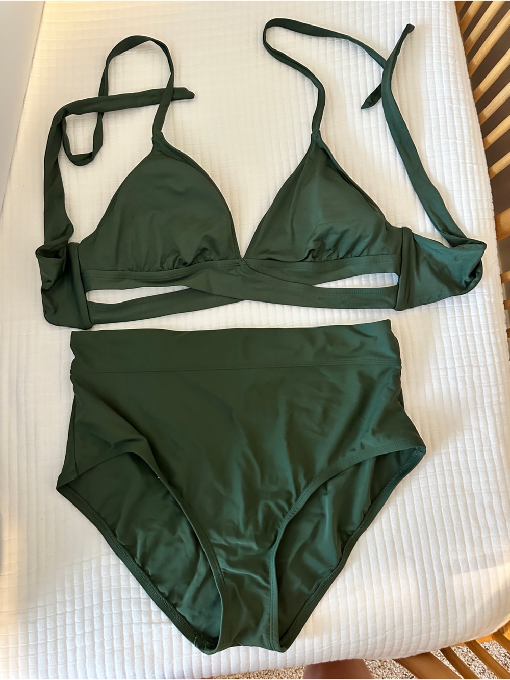 Kona Sol Olive Green High-Waist Bikini Set